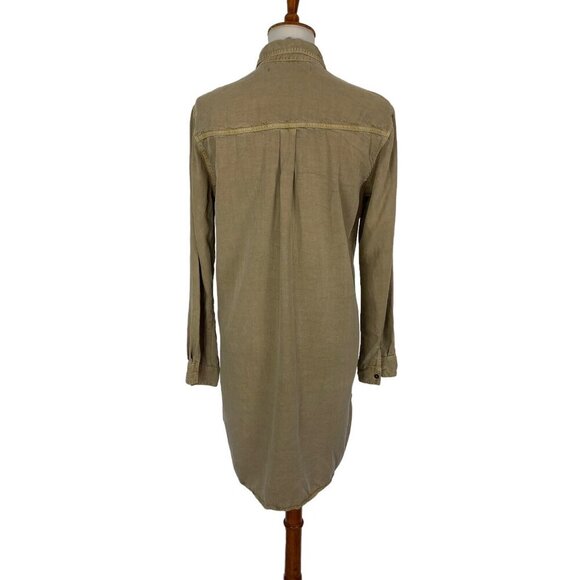 SP Black Label Shirt Dress Brown Medium Button Down Long Sleeve Chic - Picture 3 of 5